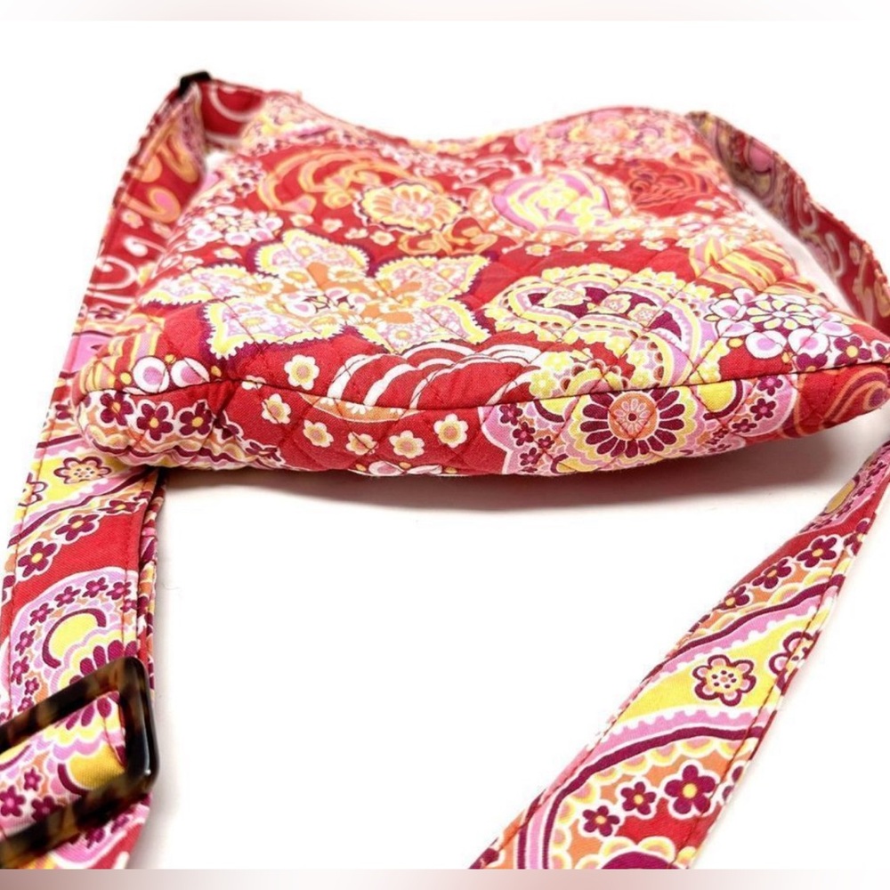 Vera Bradley Quilted Pink and Yellow Paisley Floral Crossbody Bag - Picture 5 of 8